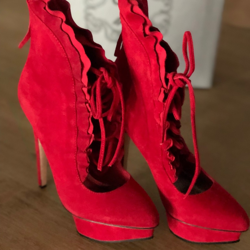 ZiGiny Kruella Red Suede Heels